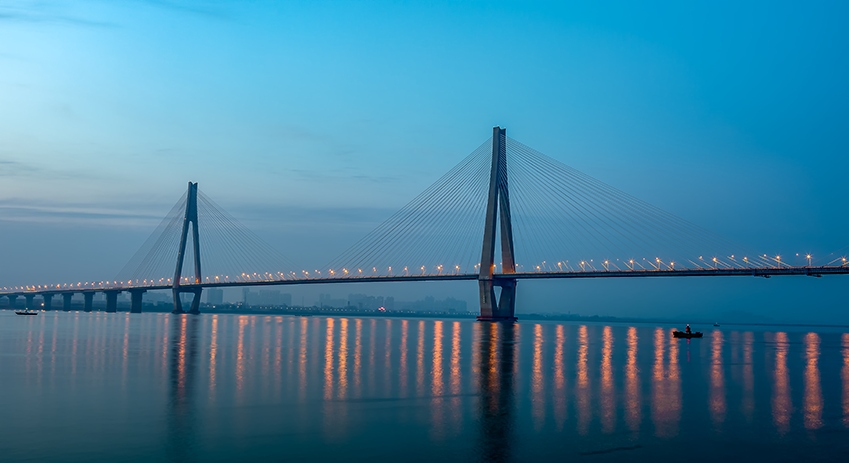 武汉二七长江大桥夜景美图美景